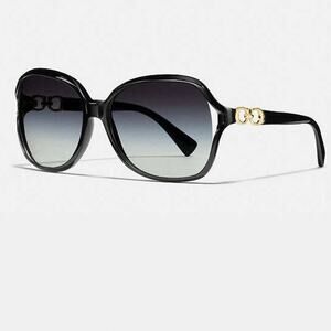 Coach  Kissing C Black Gold Sunglasses WIth Case
